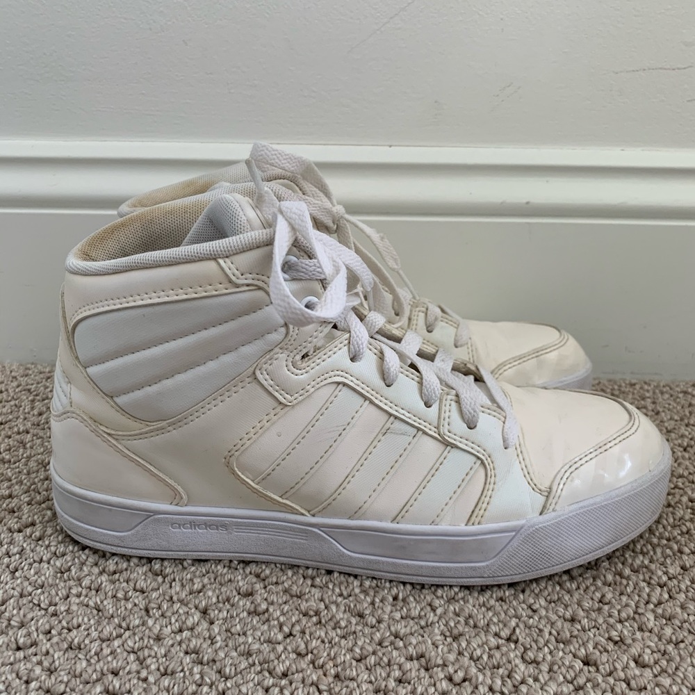 White Adidas Hightop Sneakers